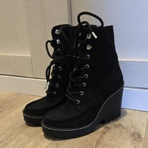Black Wedge Ankle Boots